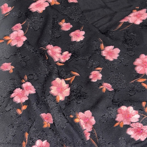 Draper James Cinched‎ Black Pink Floral Mini Dress SzXL - Picture 5 of 8